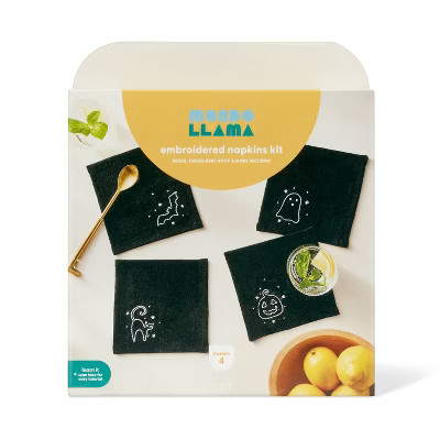 4ct Halloween Craft Beaded Embroidery Napkins Kit - Mondo Llama™ | Target