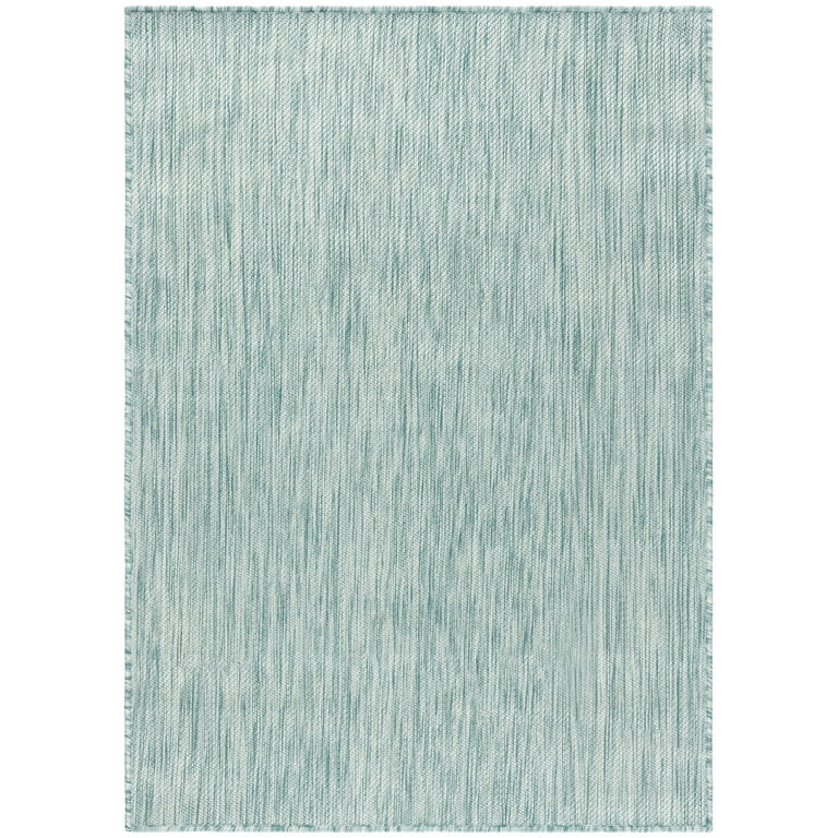 SAFAVIEH Beach House Tayler Solid Indoor/Outdoor Area Rug, Aqua, 6'7" x 9'2" - Walmart.com | Walmart (US)
