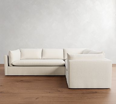 Palmetto Slipcovered 3-Piece Sectional (116") | Pottery Barn (US)