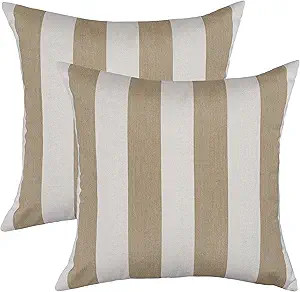 Austin Horn Classics Sunbrella Maxim Heather Beige Stripe Pillow Set, Decorative Pillows, Living ... | Amazon (US)