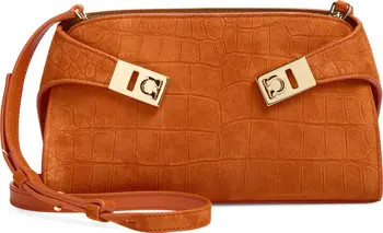 Hug Croc Embossed Suede East/West Shoulder Bag | Nordstrom