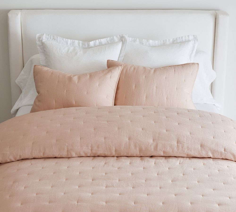Belgian Flax Linen Tufted Quilt & Shams | Pottery Barn (US)