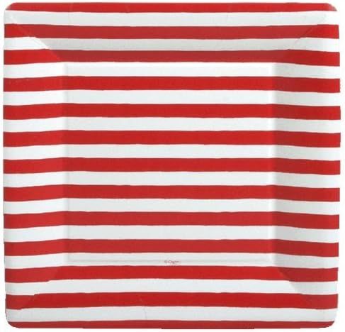4th of July Party Ideas Party Supplies Paper Plates Dinner Size Red and White 16 Count 10 inch Sq... | Amazon (US)