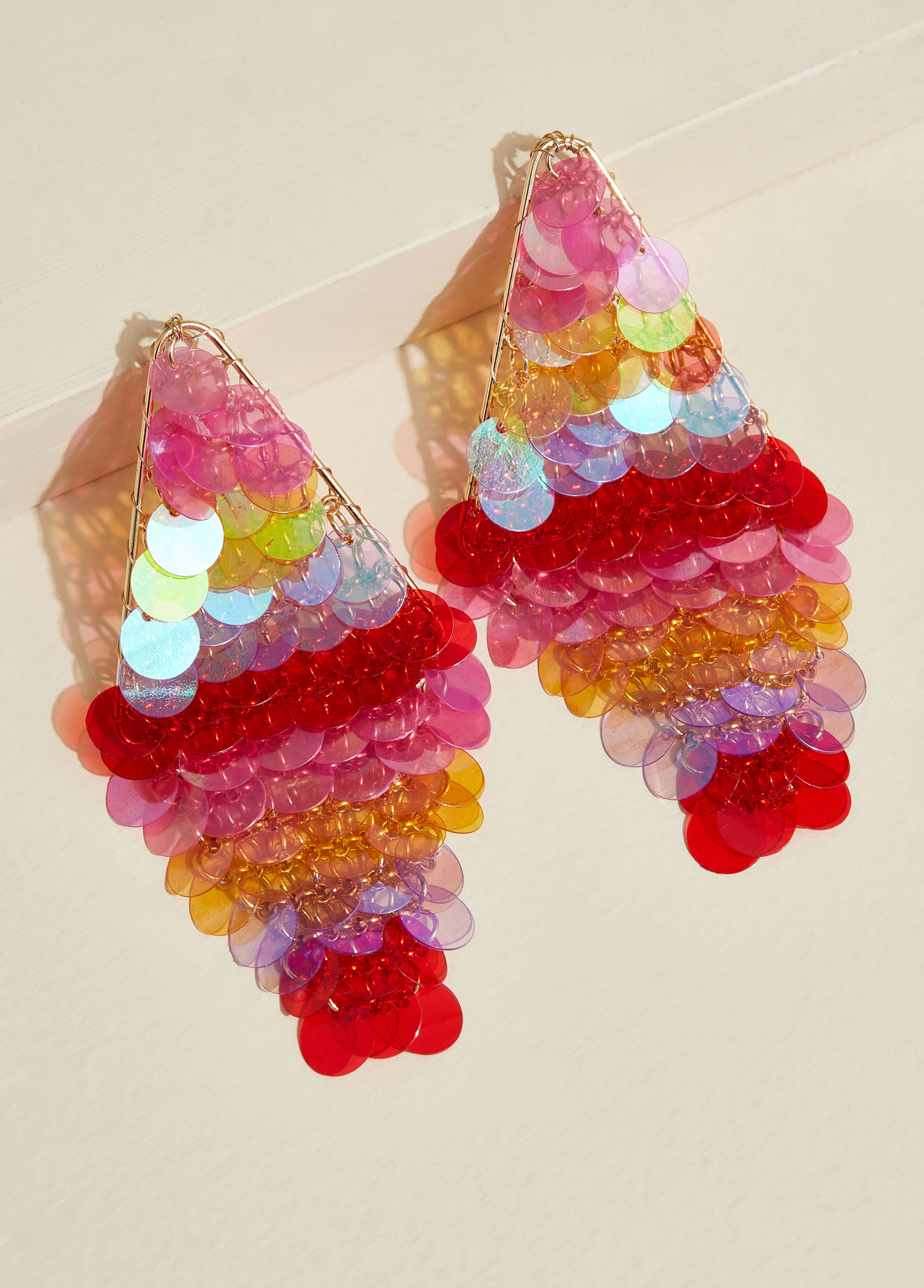 Sequin Chandelier Earrings | Ashley Stewart