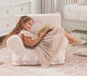 Anywhere Chair®, Dusty Blush Ruffle | Pottery Barn Kids