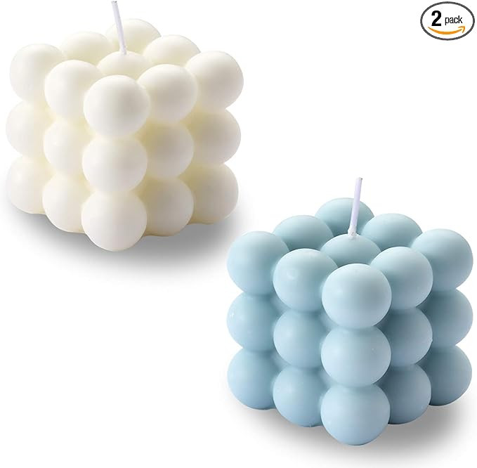 Bubble Candle - Cube Soy Wax Candles, Home Decor Candle, Scented Candle Set 2 Pieces, Home Use an... | Amazon (US)