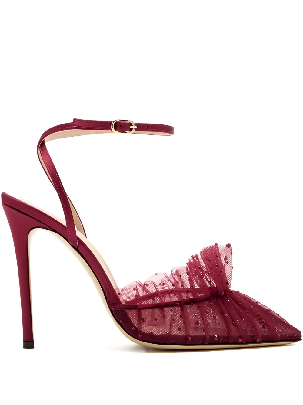 Andrea Wazen 105mm Franca Sparkle embellished ruffled pumps | Farfetch Global
