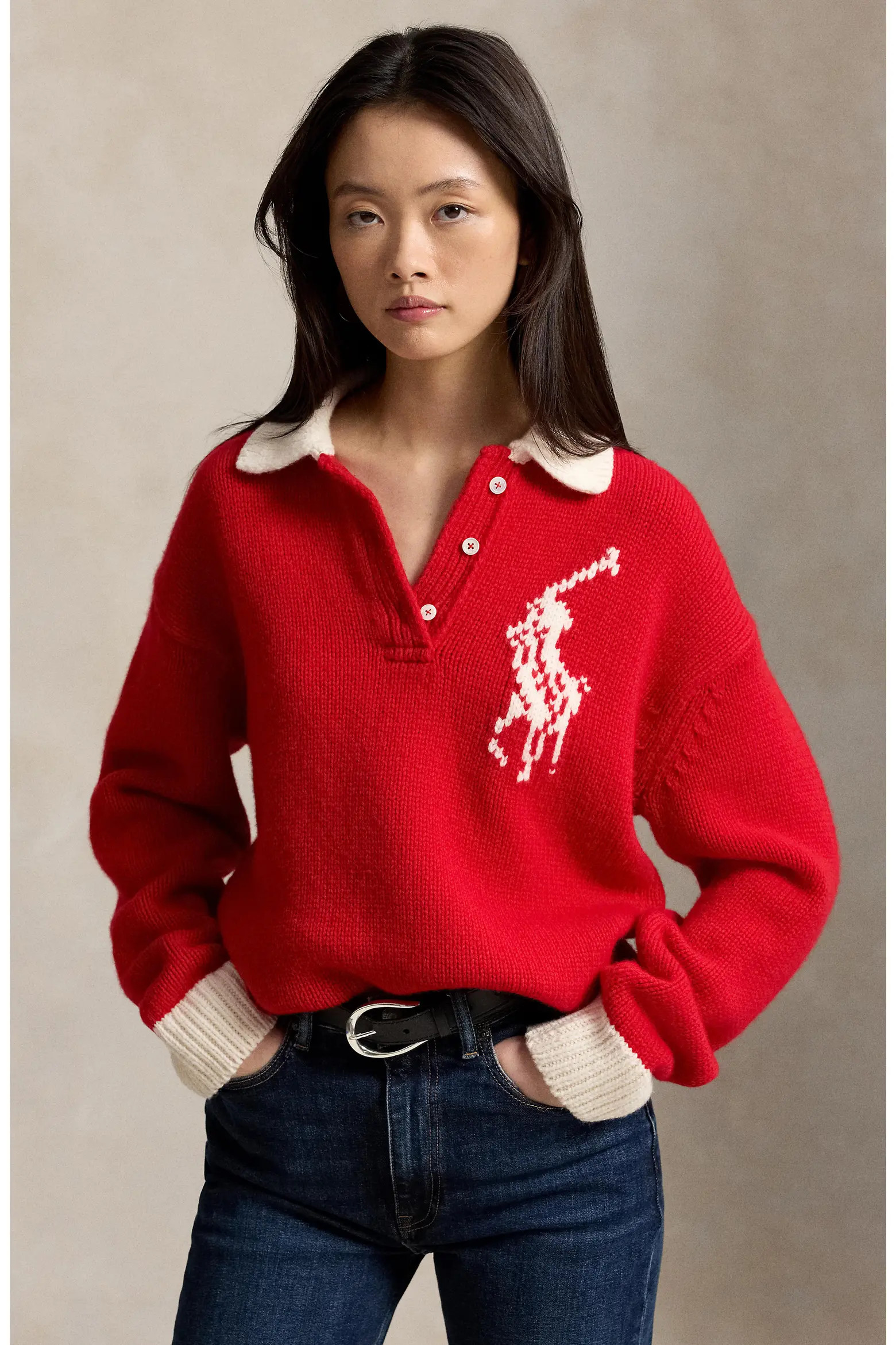 Polo Ralph Lauren Wool Polo Sweater (Women) | Nordstrom | Nordstrom
