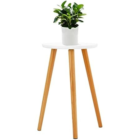 Apicizon Round Side Table, White Nightstand Coffee End Table for Living Room, Bedroom, Small Spaces, | Amazon (US)