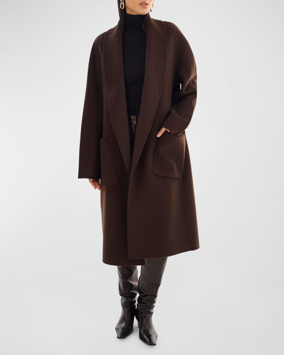 Thara Double-Face Wool Cocoon Coat | Neiman Marcus