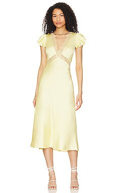 Tularosa Kayla Midi Dress in Butter Yellow from Revolve.com | Revolve Clothing (Global)