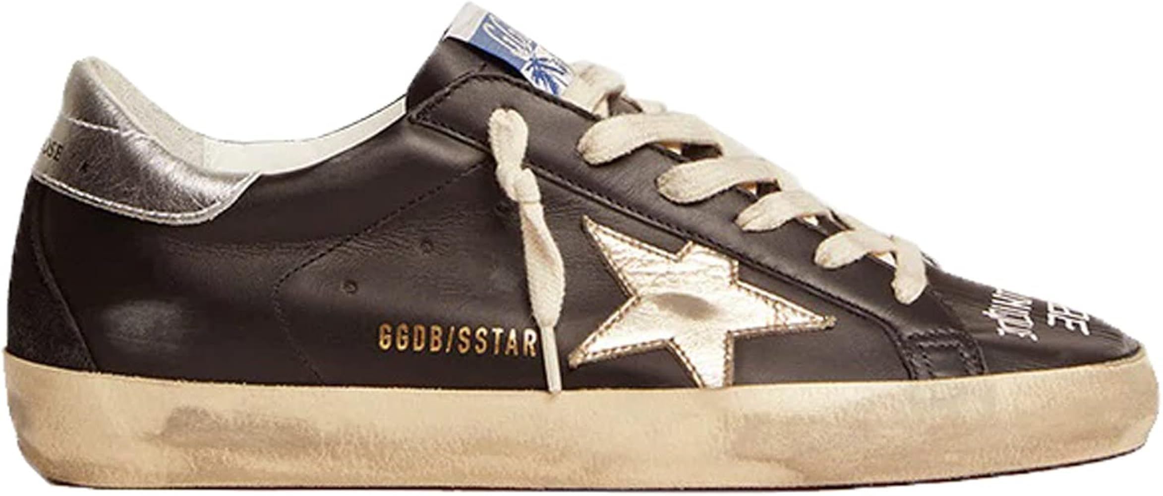Golden Goose Super-Star Leather Upper Printed Toe Laminated and Heel Suede Spur Womens Sneaker GWF00 | Amazon (US)