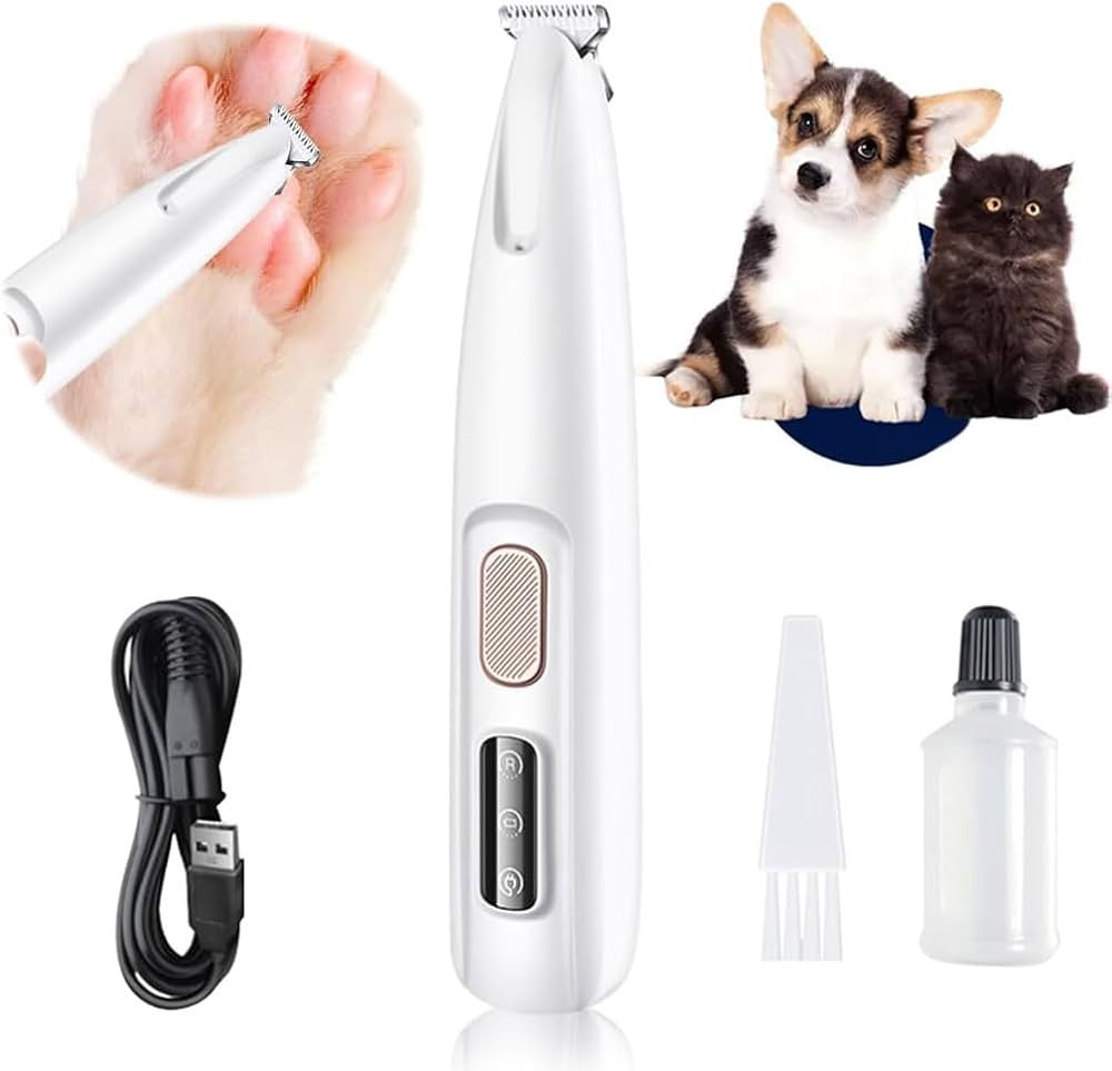 Saffory Electric Paw Trimmer with LED Light - Waterproof, Rechargeable, Low Noise Pet Hair Shaver... | Amazon (US)