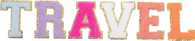 Phlox Collective Iron On Letters for Clothing, Sew Iron On Glitter Chenille Patches, Embroidered ... | Amazon (US)