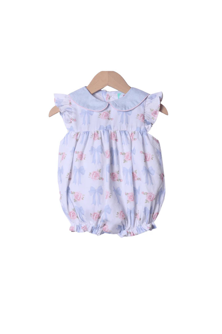 Roses and Bows Flutter Sleeve Bubble | The Smocked Flamingo