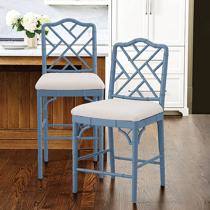 Dayna Stool with Sandberg Parchment Seat | Ballard Designs, Inc.