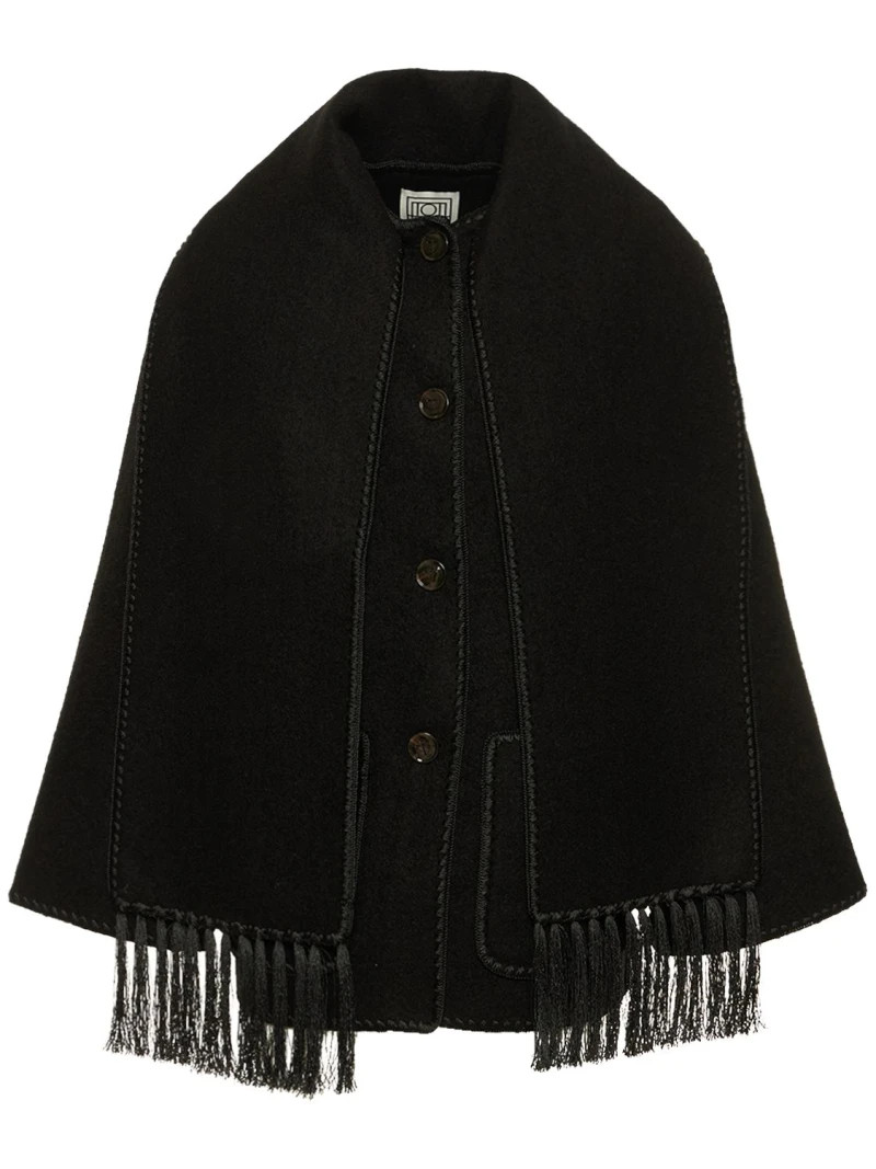 Wool blend scarf jacket | Luisaviaroma