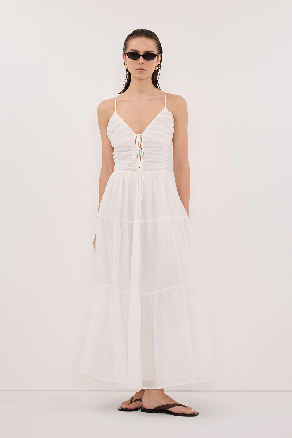 MARNIE WHITE RAMIE MIDI DRESS | DISSH