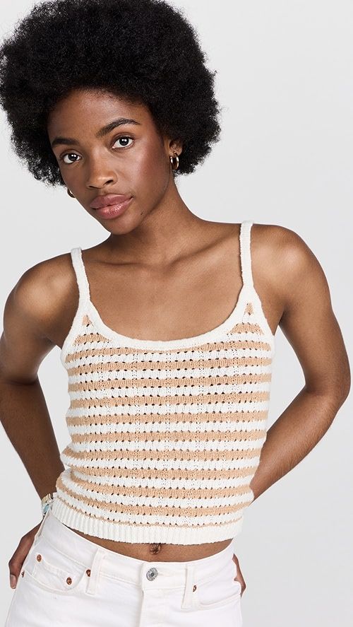 Striped Open-Stitch Sweater Tank | Shopbop