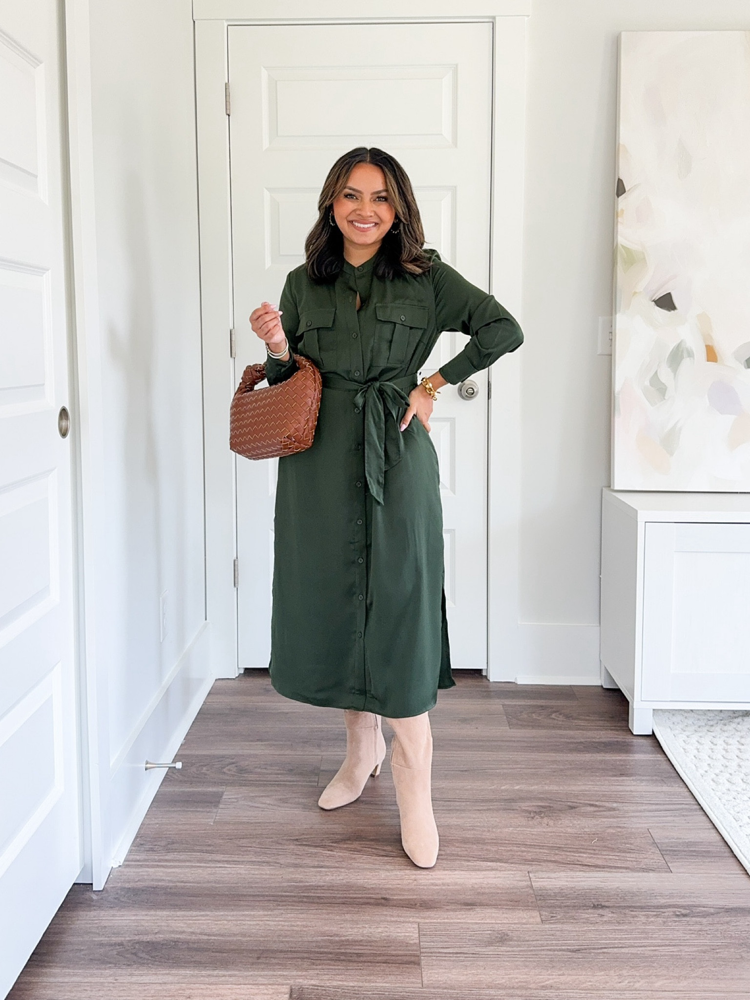 Cargo button down dress size XS TTS
Tan boots size 5.5 TTS

Teacher Outfits 
Fall Outfits 
Back to school 
Work Outfit 
Workwear 
Office Outfits 

Honey Sweet Petite 
Honeysweetpetite 

#LTKBacktoSchool #LTKWorkwear #LTKStyleTip