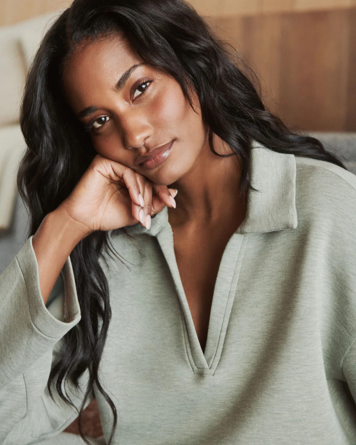 SPANX AirEssentials®Long Sleeve Polo Top | Spanx