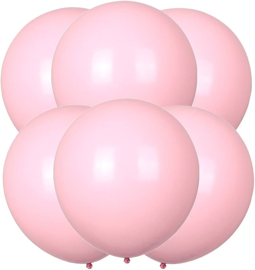 6 Pcs Large Pastel Balloons 36 inch Giant Latex Jumbo Balloons Round Macaron Pink Balloons for Bi... | Amazon (US)