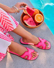 Island Luxe Contrast Trim Crochet Sandals | VICI