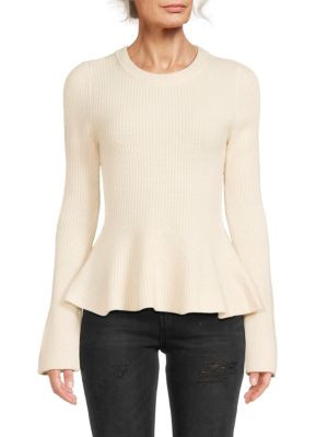 Bell Sleeve Cashmere Peplum Sweater | Saks Fifth Avenue OFF 5TH