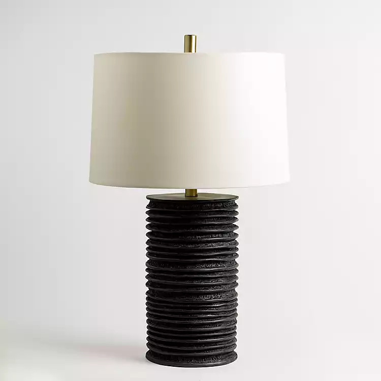 New! Black Stacked Textured Table Lamp | Kirkland's Home