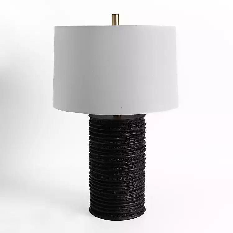 New! Black Stacked Textured Table Lamp | Kirkland's Home