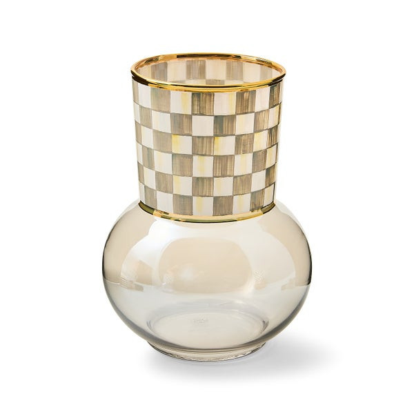 MacKenzie-Childs Sterling Check Glass Vase | MacKenzie-Childs