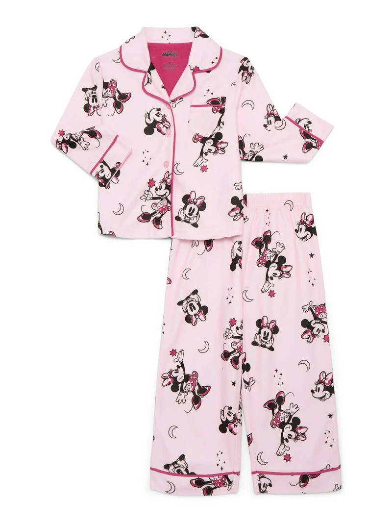 Minnie Mouse Toddler Girls Long Sleeve Top and Pants Pajama Coat Set, 2-Piece, Sizes 2T-5T | Walmart (US)
