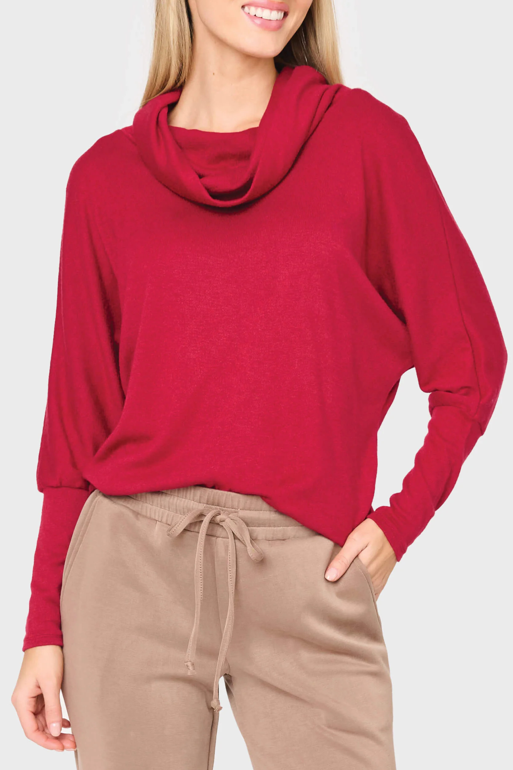 Cozy Up Luxe Cowl Neck Sweater | Soft Dolman Knit | Gibson