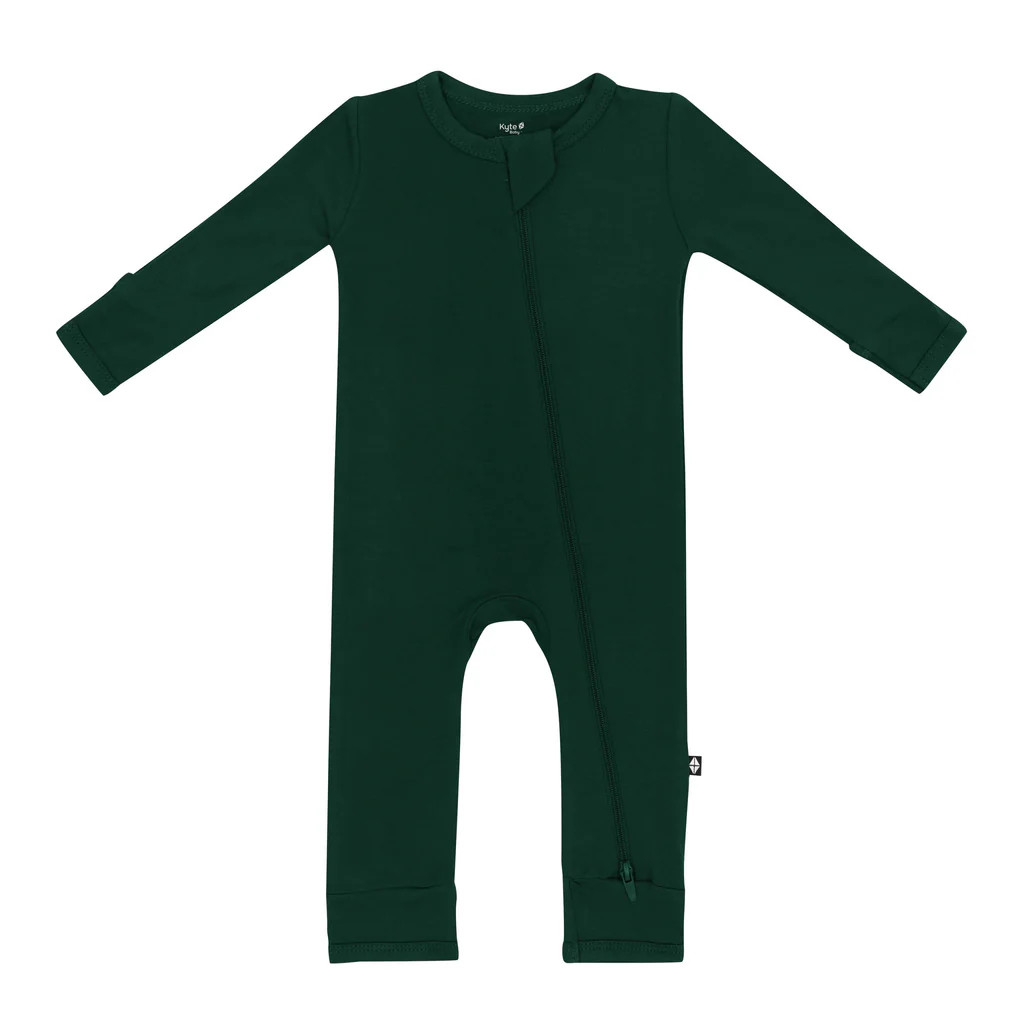 Zippered Romper in Evergreen | Kyte BABY