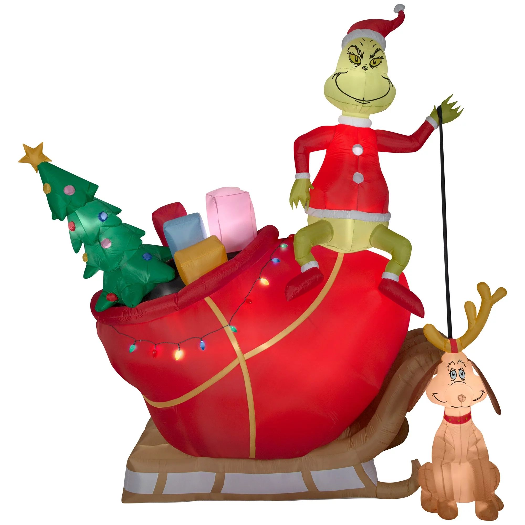 Airblown Inflatables Christmas 12 Foot Grinch and Max in Sleigh | Walmart (US)