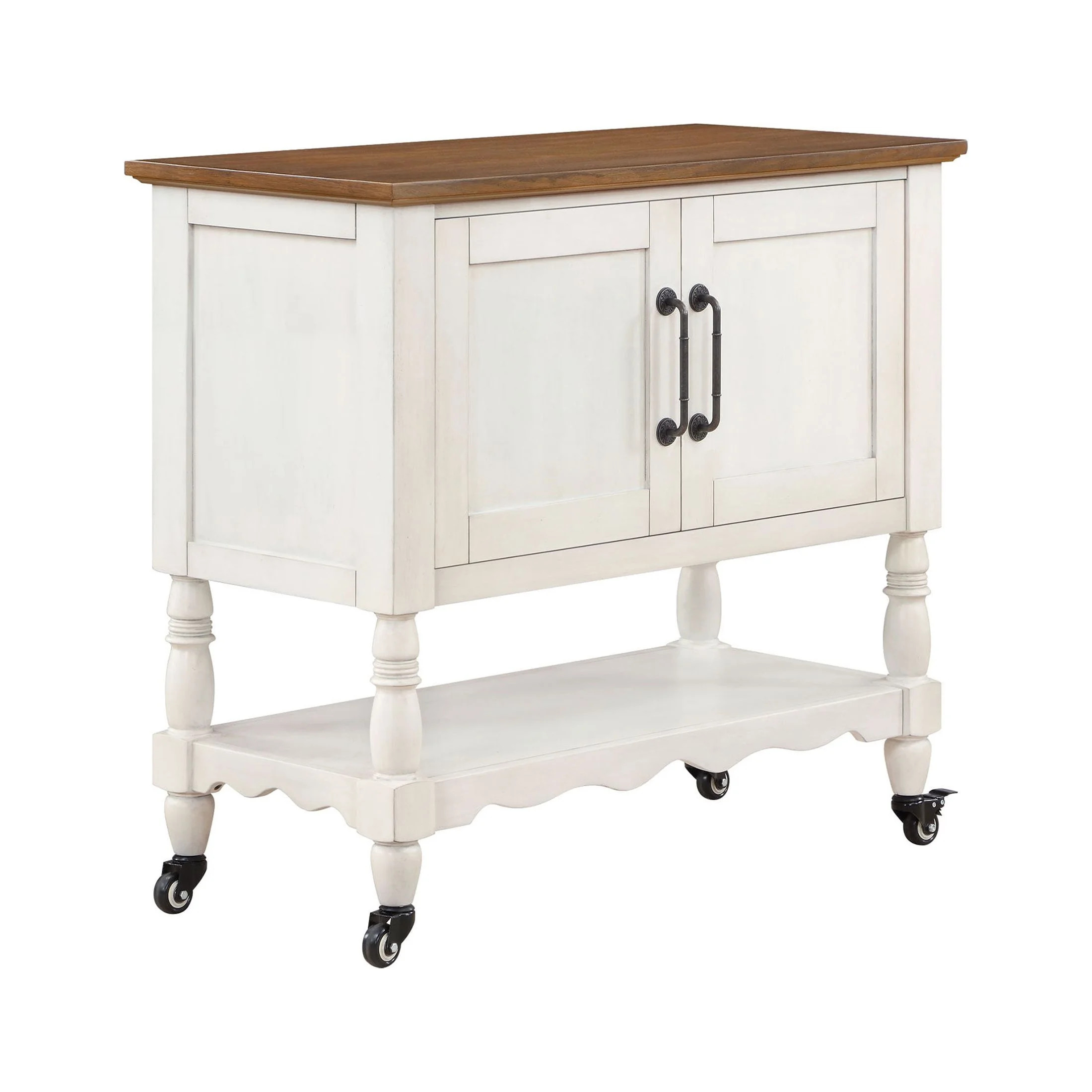 The Pioneer Woman Two-Tone Kitchen Cart Made With Solid Wood Frame, White | Walmart (US)