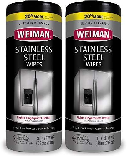 Amazon.com: Weiman Stainless Steel Cleaning Wipes [2 Pack] Removes Fingerprints, Residue, Water M... | Amazon (US)