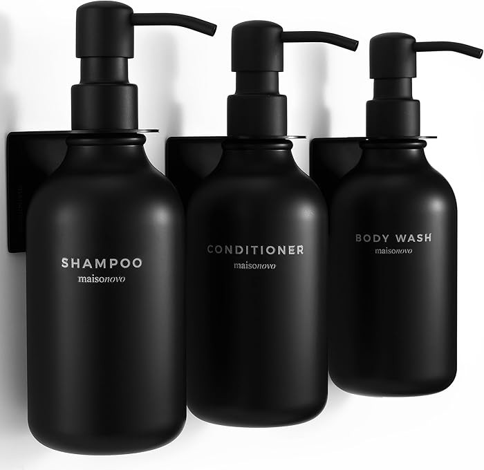 MaisoNovo Shampoo and Conditioner Dispenser - Shower Soap Dispenser Wall Mounted - 16.9 fl oz Set... | Amazon (US)