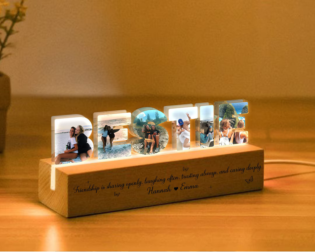 Personalized Bestie Photo Collage Night Light, Custom Bestie Gifts, BFF Gift, Best Friend Birthda... | Etsy (US)