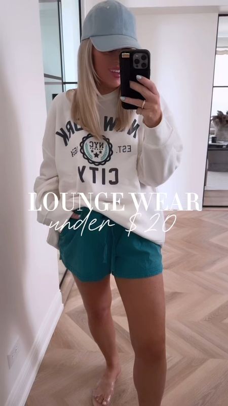 Lounge wear under $20 including some looks for less😍! My sweatshirt is on sale for $11 and comes in 4 patterns. And these $12 shorts are a great option! Run roomy.

Sweatshirt, XL
Shorts, S
Shoes TTS 

Shorts. Lounge wear. Walmart finds. Casual outfit. Travel look. Summer style. 

#LTKfindsunder50 #LTKstyletip #LTKover40