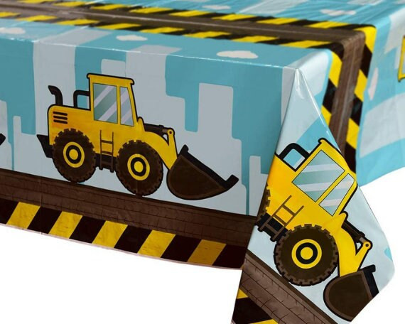 Construction Party Tablecloth Digger  - First Birthday Construction Birthday Party Construction B... | Etsy (US)