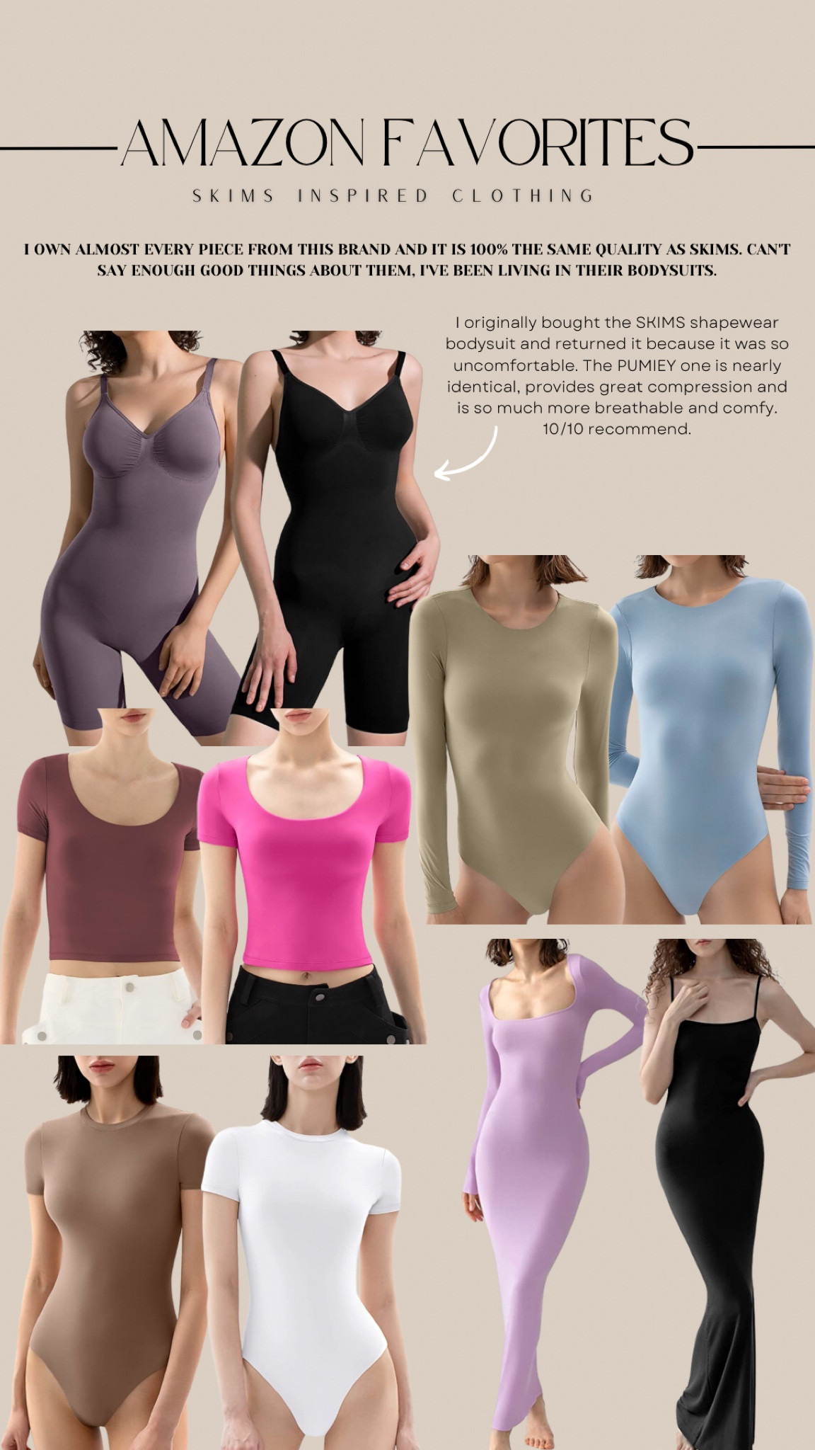 PUMIEY Shapewear Bodysuit for Women Tummy Control V-Neck With Open Gusset  Hourglass Collection