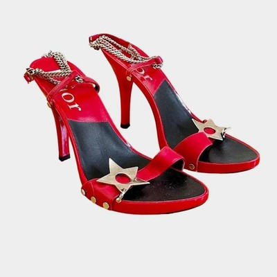 VINTAGE DIOR GALLIANO HARDCORE CHAIN STAR HEELS RED 36.6 US 5-5-6 DIRECT $$ | eBay US