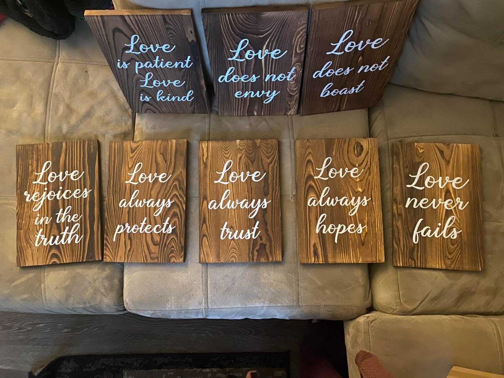 8 Pcs Wedding Aisle Signs 11.8 x 7.9 Inch 1 Corinthians 13 Wooden Wedding Signs Love Is Patient K... | Amazon (US)