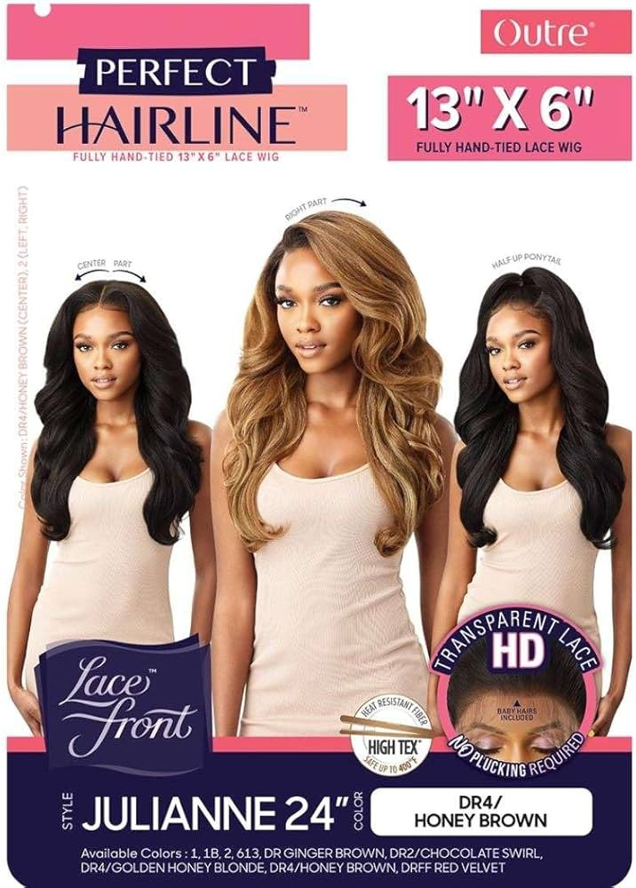 Outre Perfect Hair Line Synthetic 13x6 Faux Scalp Lace Front Wig - JULIANNE 24 (1B Off Black) | Amazon (US)