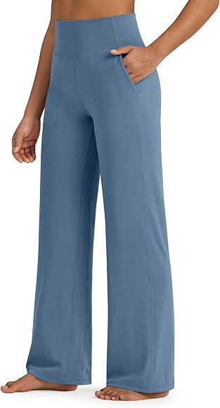 G4Free BareFeel Yoga Pants Women Wide Leg Pants with Pockets High Waisted Dress Pants Comfy Sweat... | Amazon (US)