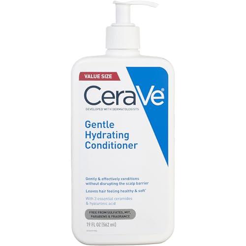 CeraVe Gentle Hydrating Conditioner, Hair Conditioner With Ceramides, Niacinamide & Hyaluronic Acid, Sulfate Free & Color Safe, Moisturizing Conditioner For All Hair & Scalp Types, 19oz | Amazon (US)