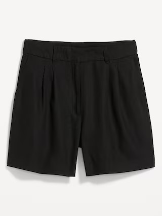 Extra High-Waisted Taylor Linen-Blend Trouser Shorts -- 5-inch inseam | Old Navy (US)