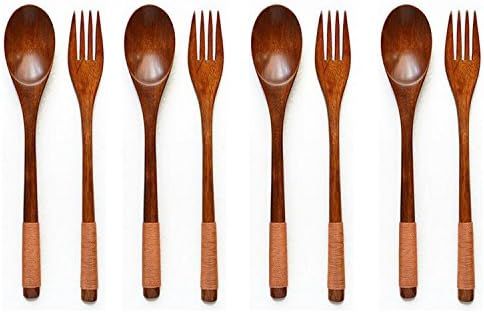 Antrader Wooden Spoons Forks Set Kitchen Tableware Dinnerware Flatware Eco friendly Natural Wood ... | Amazon (US)