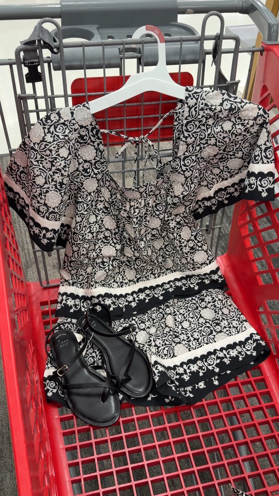 Darling summer matching set at Target! Not as skimpy as some of the sets lol! 😅👏Choose from shorts or a skort, red or black. #targetstyle